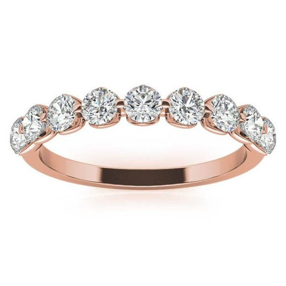 9-Stone 3mm Round Moissanite Stackable Band - Picture 6 of 16